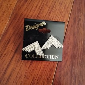 Rhinestone pierced earrings